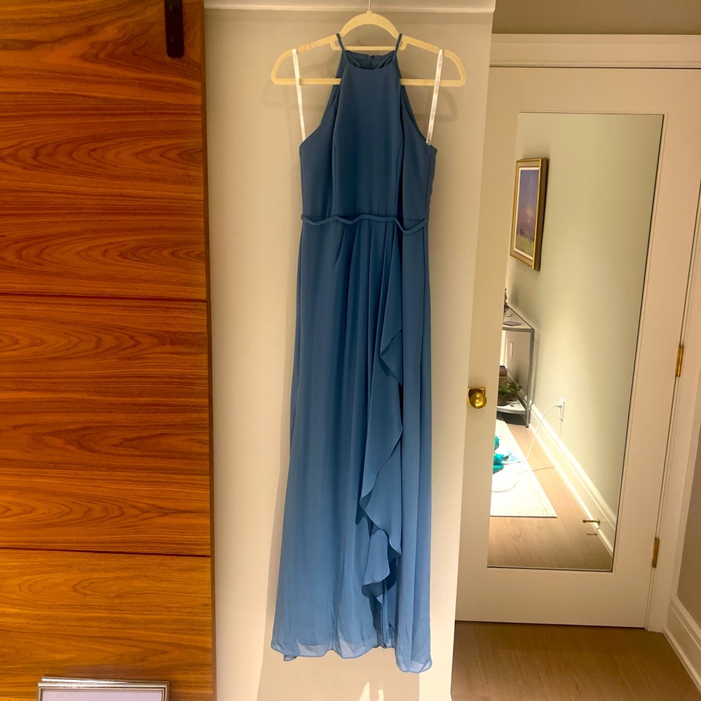 Beautiful floor length gown, deep blue. Worn once